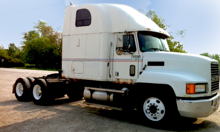 White sleeper truck front