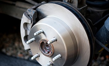 New brake wheel installed on an american car